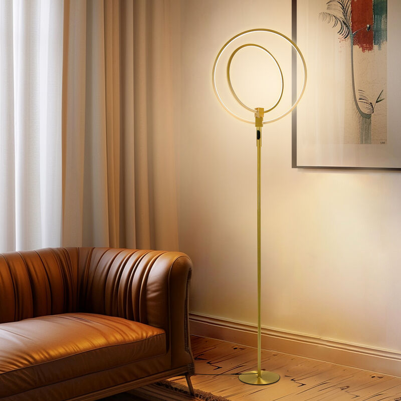 Eclipse Gold Brass LED Floor Lamp