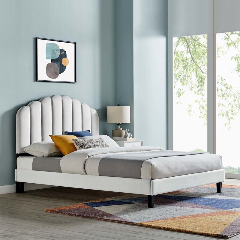 Daisy Performance Velvet Full Platform Bed image number 5