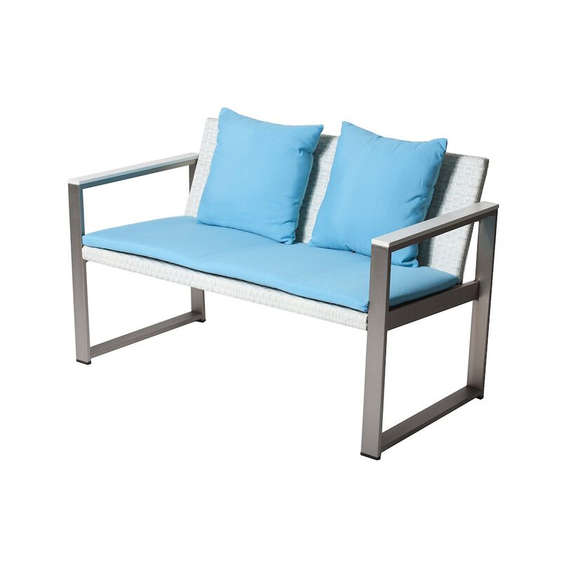 Pangea Home Chester Sofa In Aluminum, Rattan image number 0