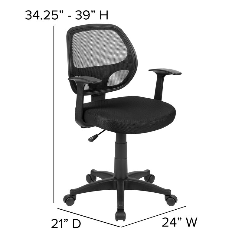 Mallard Mid-Back Mesh Swivel Ergonomic Task Office Chair with T-Arms - Desk Chair image number 4