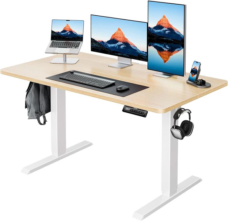 ShipItFurniture 48" Natural Electric Standing Desk with Memory Presets