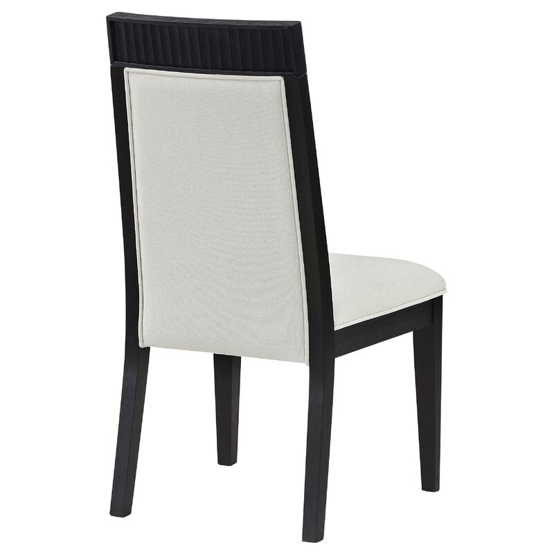 Jack Dining Side Chair Set of 2, Ivory Cushions, Black Ribbed Frame image number 6