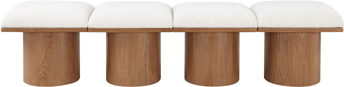 Meridian Furniture Pavilion Cream Boucle Fabric Bench