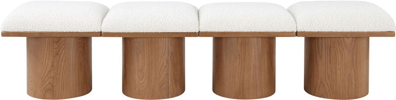 Meridian Furniture Pavilion Cream Boucle Fabric Bench