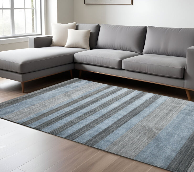 HomeRoots Wool Striped Hand Woven Area Rug