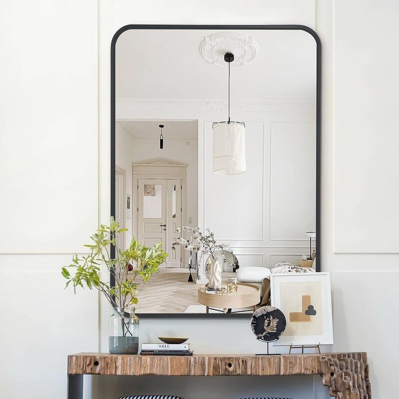 ELEMENT ACE 22x30 Inch Metal Framed Rectangular Wall Mirror with Shatterproof Design image number 3
