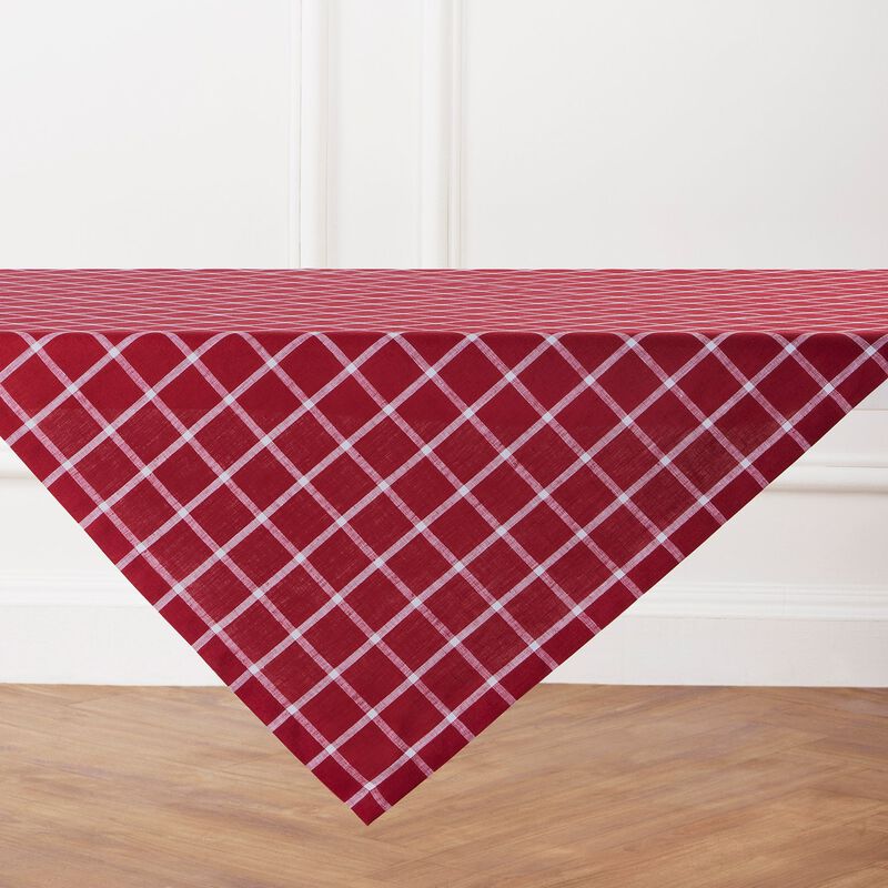 Solino Home Windowpane 100% Linen Table Throw &ndash; Handcrafted, Machine Washable, Perfect for Holiday and Everyday Dining