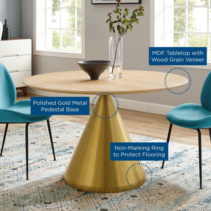 Modway - Tupelo 47" Dining Table Gold Natural