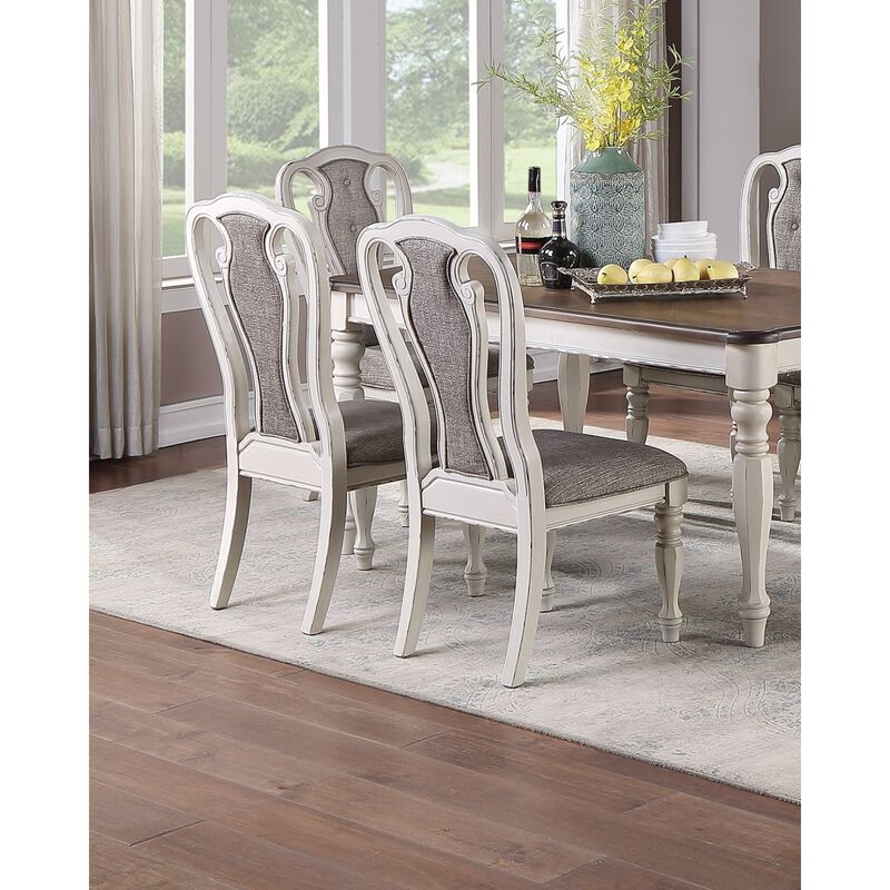 Streamdale Grey Upholstered Tufted Dining Chairs (Set of 2) image number 2