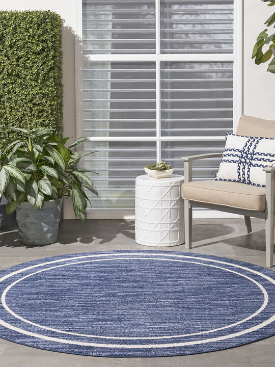 Nourison Essentials NRE02 Navy/Ivory 6' x Round Rug