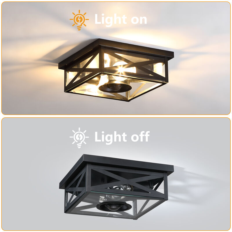 10.63" Modern 2-Light Motion Sensor Outdoor Flush Mount Light image number 5