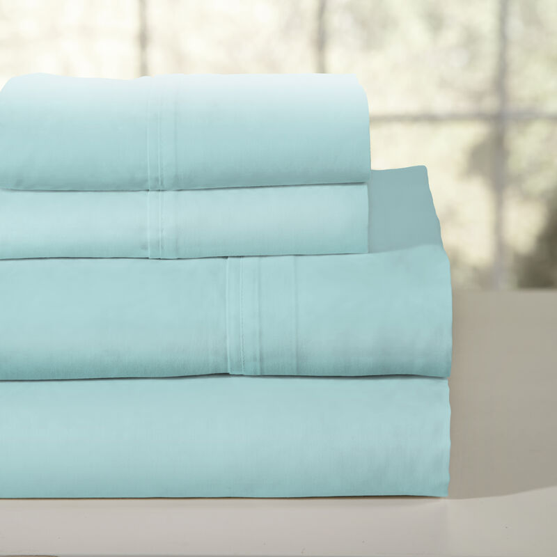 Pointehaven 200 Thread Count Combed Cotton Percale 3 pc Sheet Set.