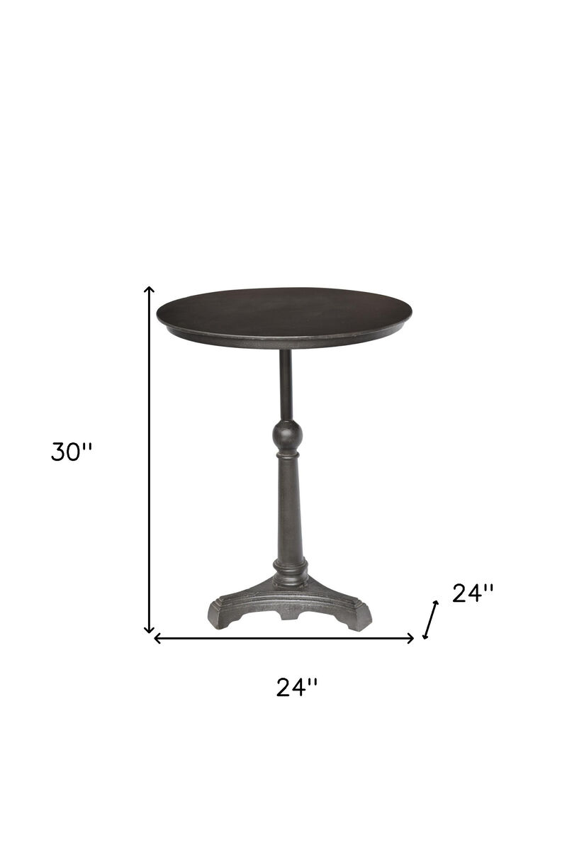 HomeRoots 30" Brown Iron Round Pedestal End Table image number 5