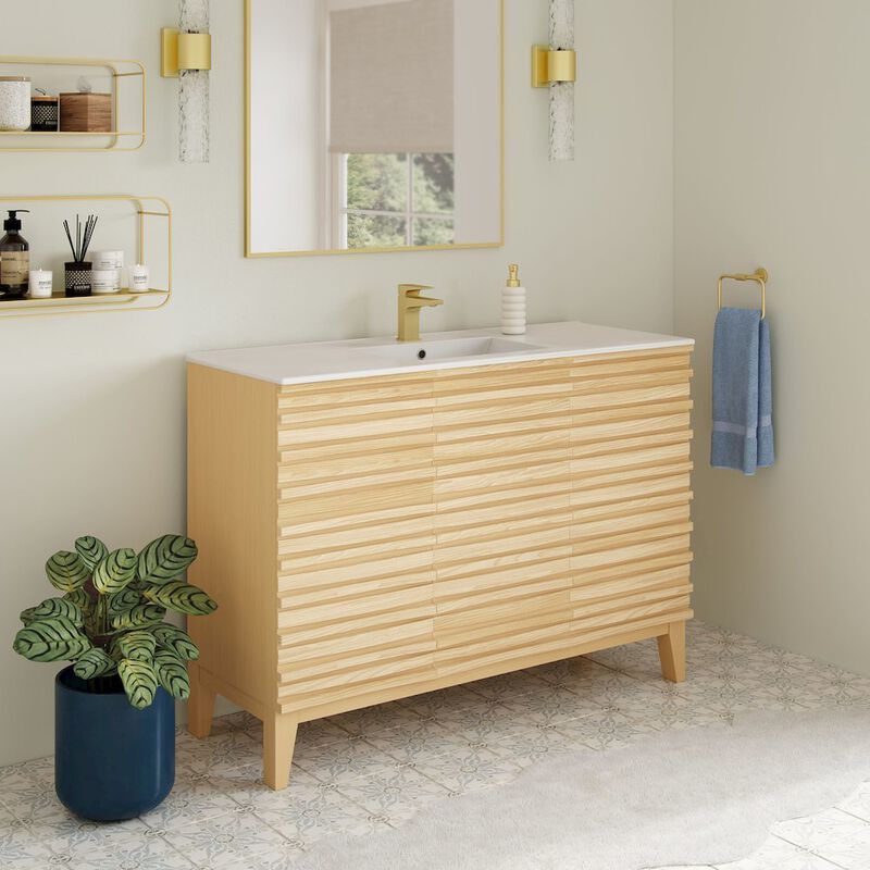 Cascade 48 in. Bathroom Vanity with 3-Hole Ceramic Sink Top image number 5