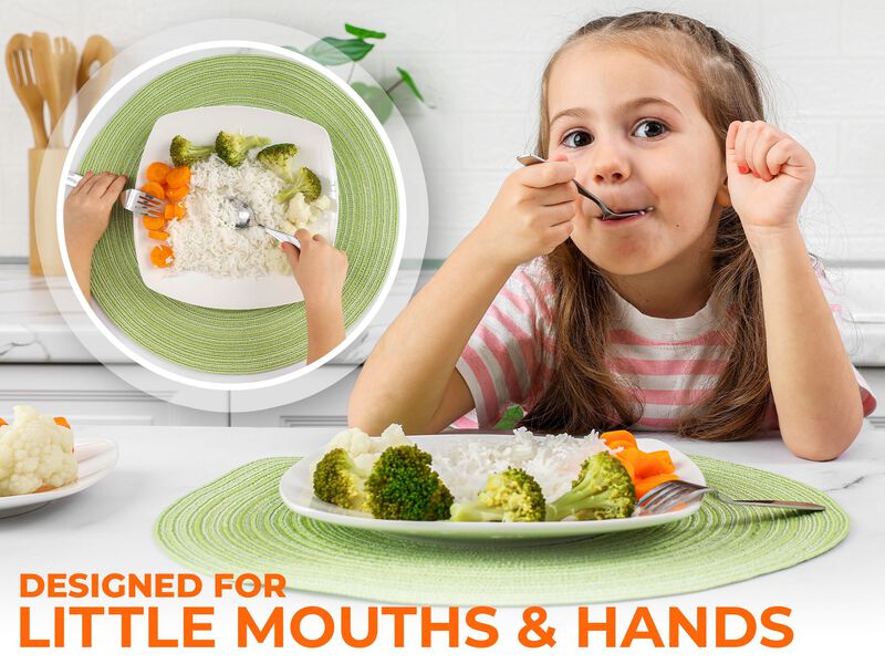 Kids & Toddler Cutlery Set Designed For Self Feeding (4 pcs - Spoon & Fork) image number 6