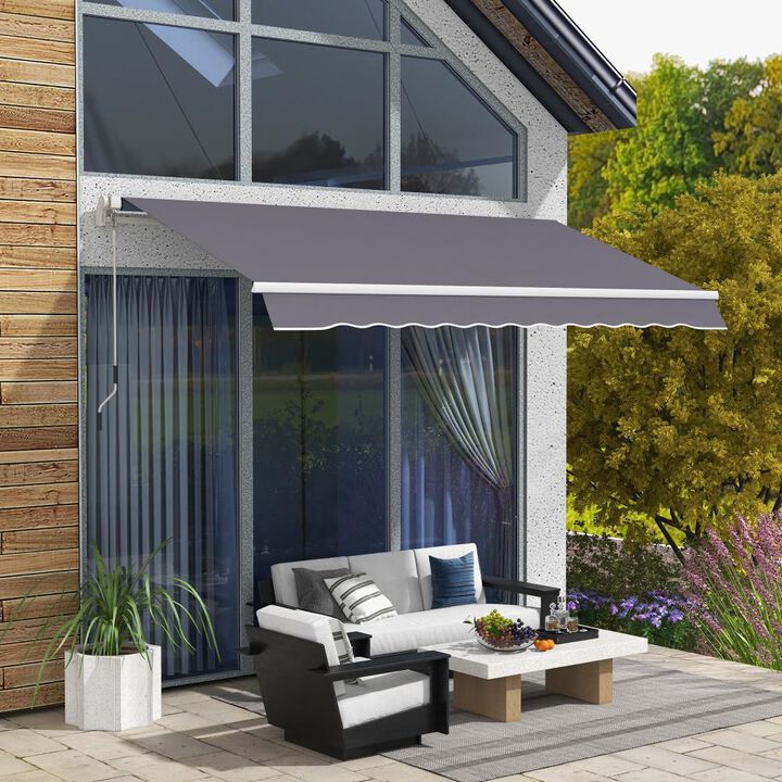 Hivvago Manual Patio Sunshade Awning for Outdoor Spaces
