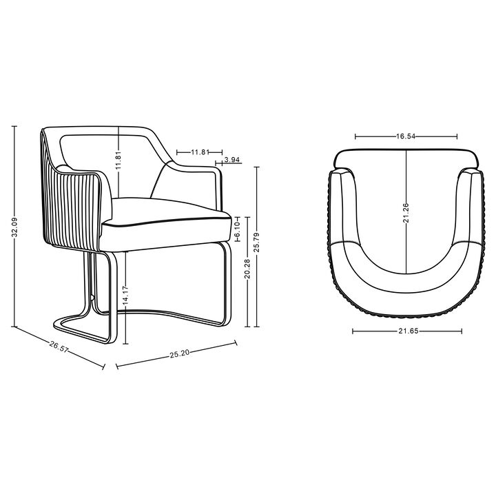 Raya Cream Dining Arm Chair