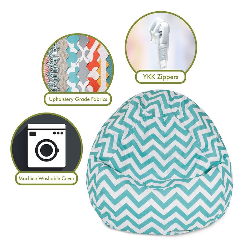 Majestic Home Goods Large Bean Bag Chevron Teal