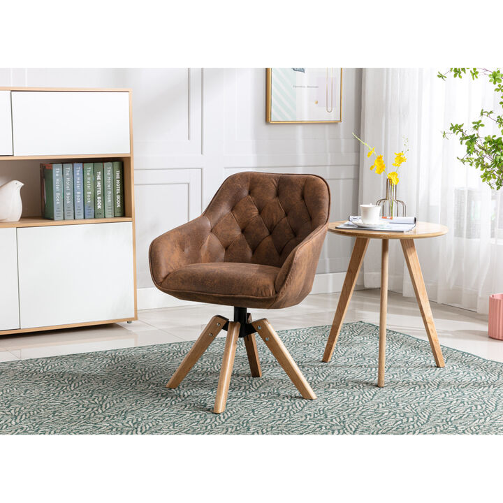 Solid Wood Tufted Upholstered Armless home office chair