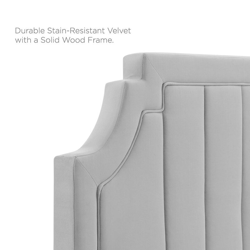 Alyona Channel Tufted Performance Velvet Full/Queen Headboard image number 3