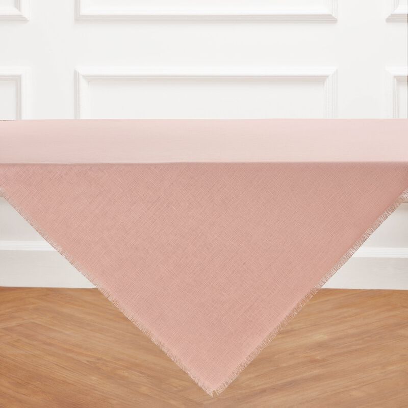 Solino Home Fringe 100% Linen Table Throw &ndash; Handcrafted, Machine Washable, Perfect for Holiday and Everyday Dining