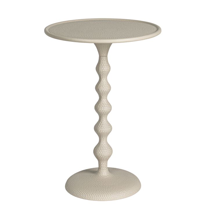 Hammered Metal Table, White