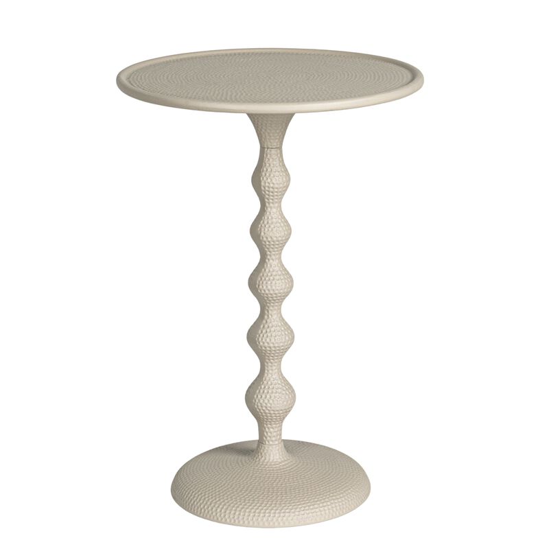 Hammered Metal Table, White image number 0