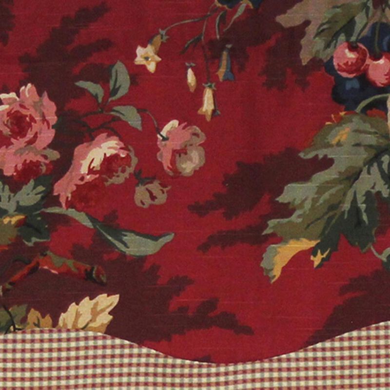 Queensland Style Gloriette 3" Rod Pocket Valance 50" x 16" Crimson by RLF Home