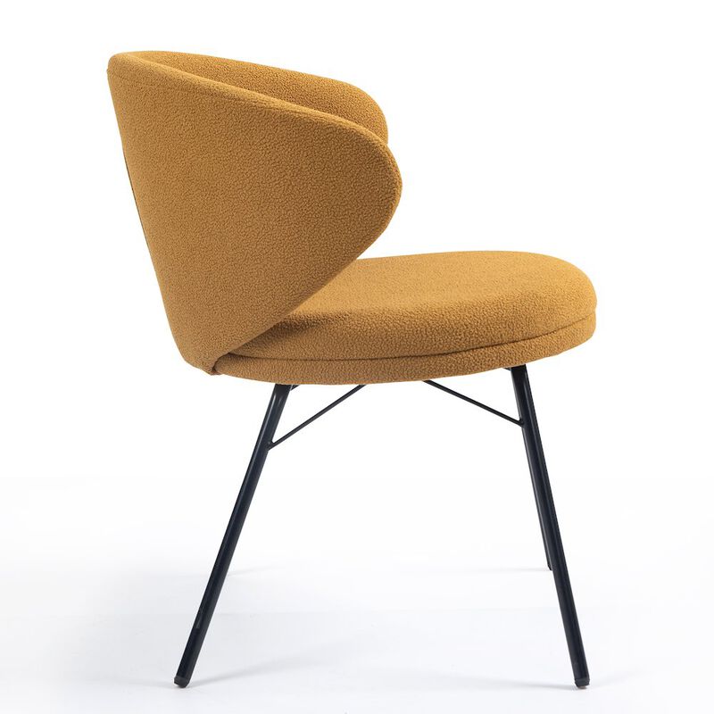 Glamour Home Set of 2 Barclay Brown Fabric Dining Chair with Black Iron Legs