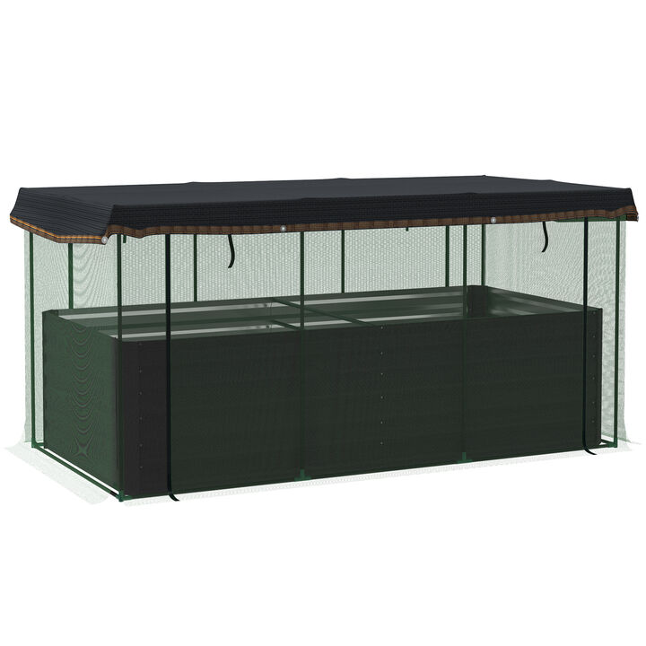Hivvago Galvanized Outdoor Planter with Cage