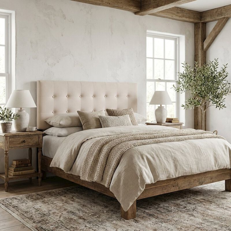 Biscuit Tufted Queen Headboard in Performance Velvet with Plush Design image number 3