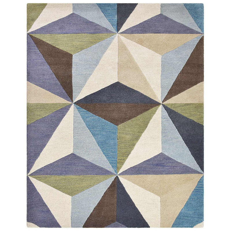 RUGSOTIC CARPETS HAND TUFTED WOOL ECO-FRIENDLY AREA RUGS  - Rectangle Shape, Size, Geometric Modern Design, High Pile Handmade Anti Skid Area Rugs for Living Room, Bed Room (K00548) image number 0