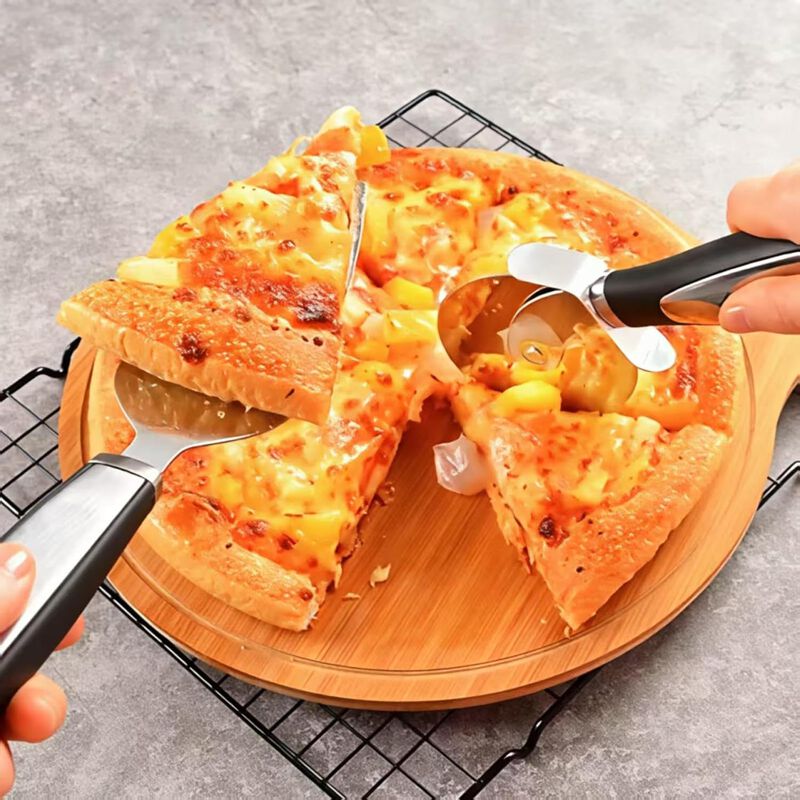Stainless Steel  Wheel Pizza Cutter and Pie Server, set of 2 image number 2