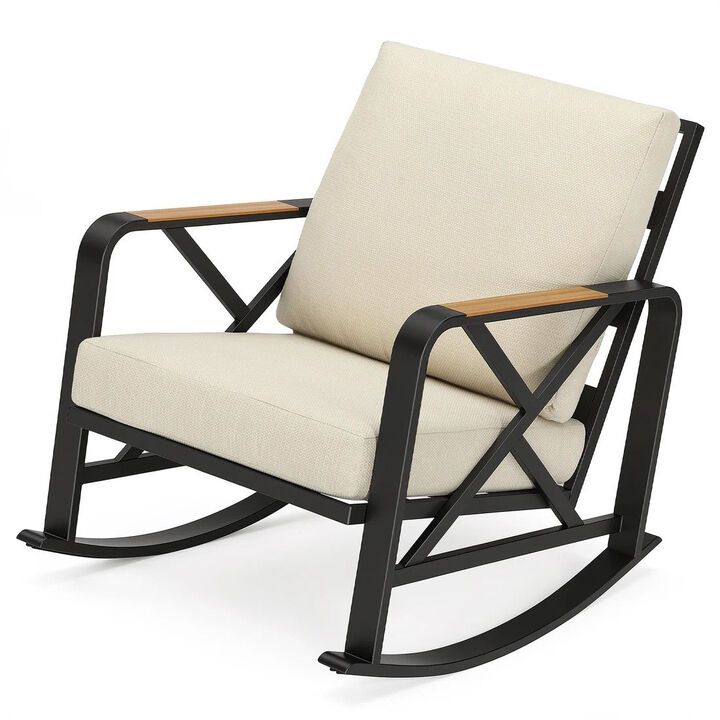Tribesigns Metal Patio Rocking Chair Outdoor Furniture