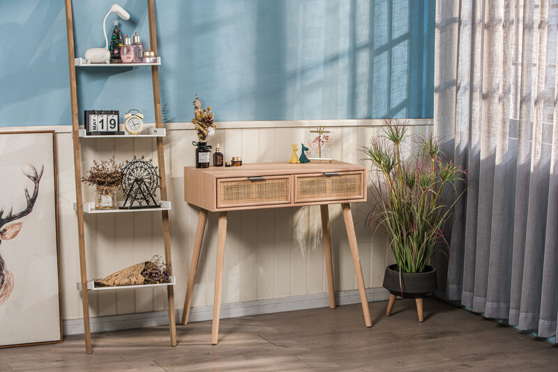 Scandinavian Wooden Console Table with 2 Drawers