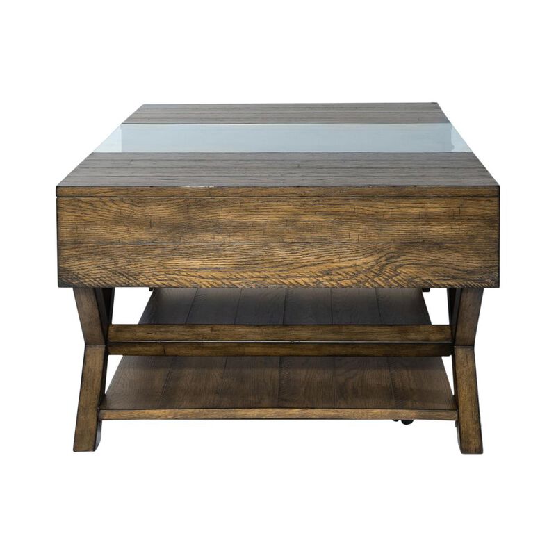 Liberty Furniture Lennox Display Cocktail Table in Weathered Chestnut image number 3