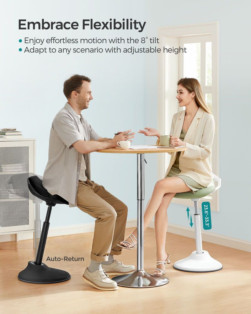Ergonomic Standing Stool with Adjustable Height (24.8"-34.6") - Swivel Chair with Anti-Slip Pad