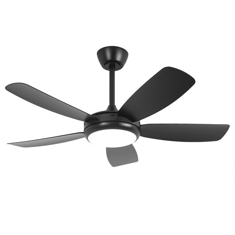 42" Black Modern LED Ceiling Fan with Light and Remote