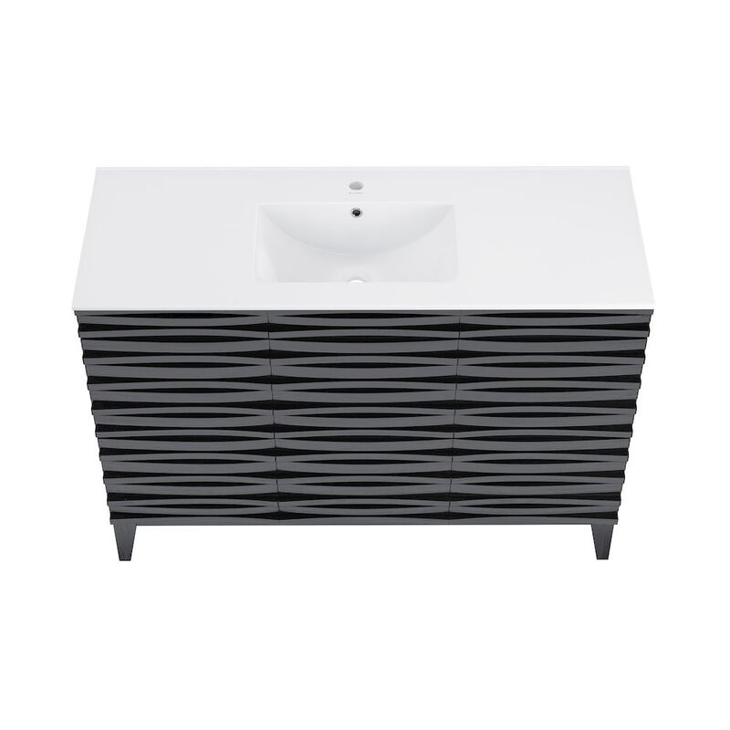 Cascade 48 in. Bathroom Vanity with 3-Hole Ceramic Sink Top image number 8