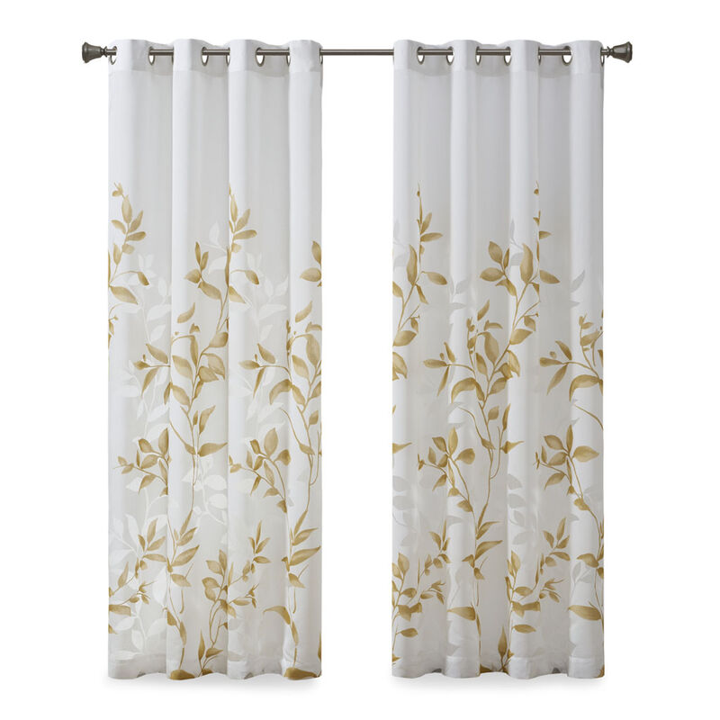 Gracie Mills Patton Botanical Burnout Printed Curtain Panel - 50x95"
