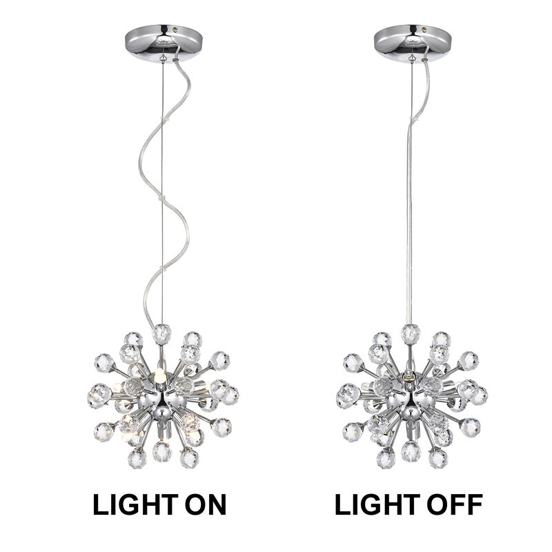 Isabel Mini Pendant 6-light Sputnik Clear Crystal Balls Pendant Chandelier image number 7