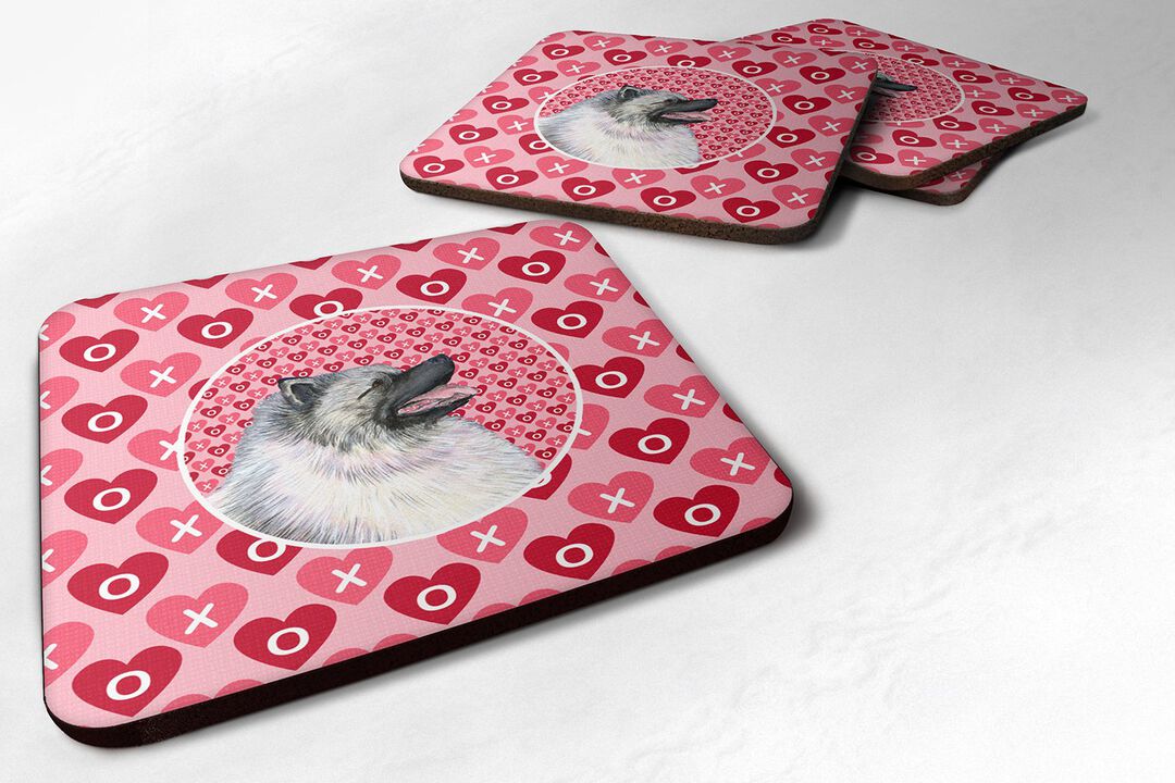 Caroline's Treasures SS4488FC Keeshond Foam Coasters (Set of 4), 3.5 H x 3.5 W, Multicolor