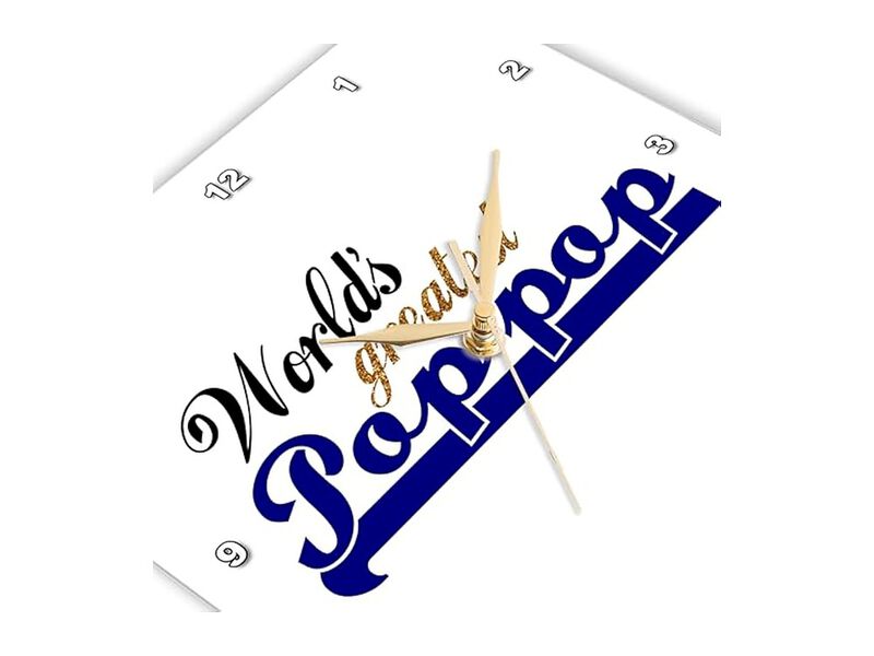 Worlds Greatest Pop Grandfather Nickname Wall Clock 13 Inch Home Decor image number 3