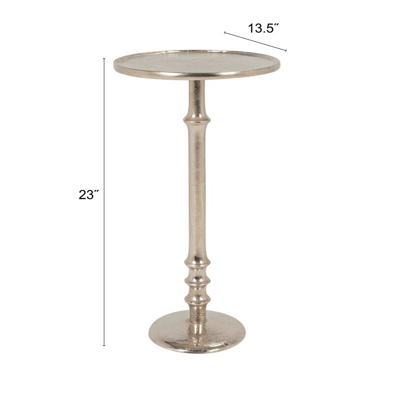 Round Metal Pedestal Accent Table, Gold Finish image number 2