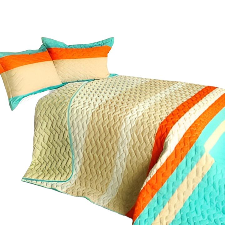 Full Queen Angels Walk on Through 3 Piece Patchwork Quilt Bedding Set
