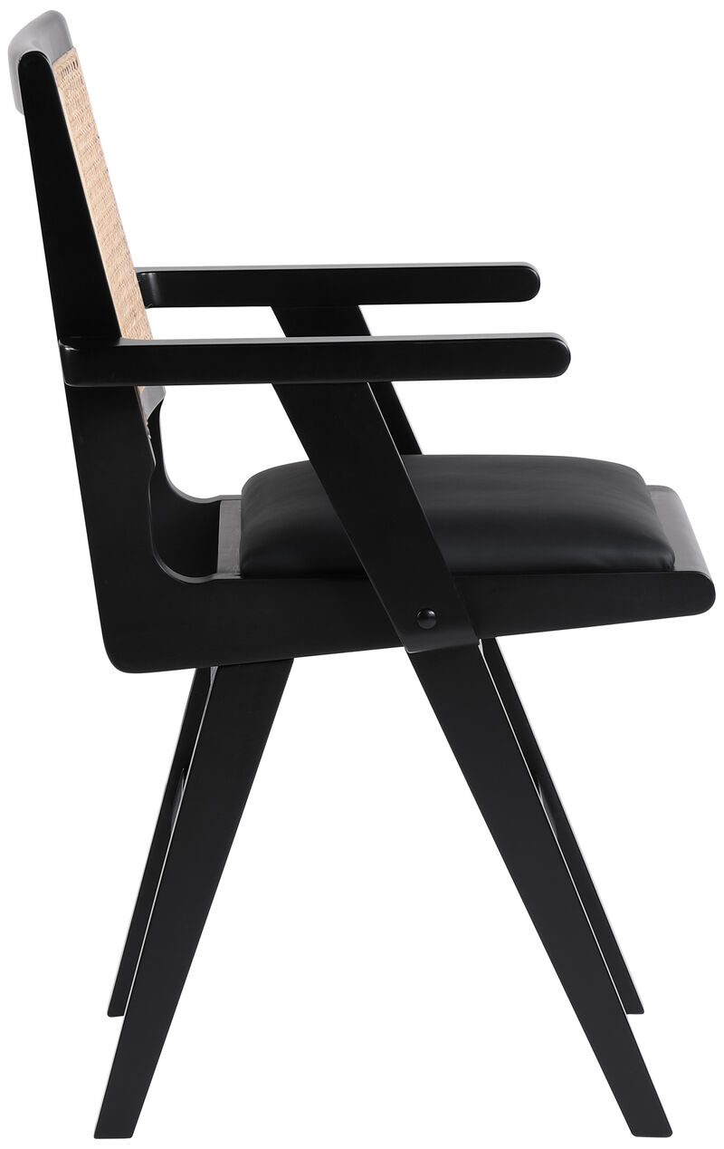 Meridian Furniture Abby Black Vegan Leather Dining Arm Chair, Set of 2 image number 4