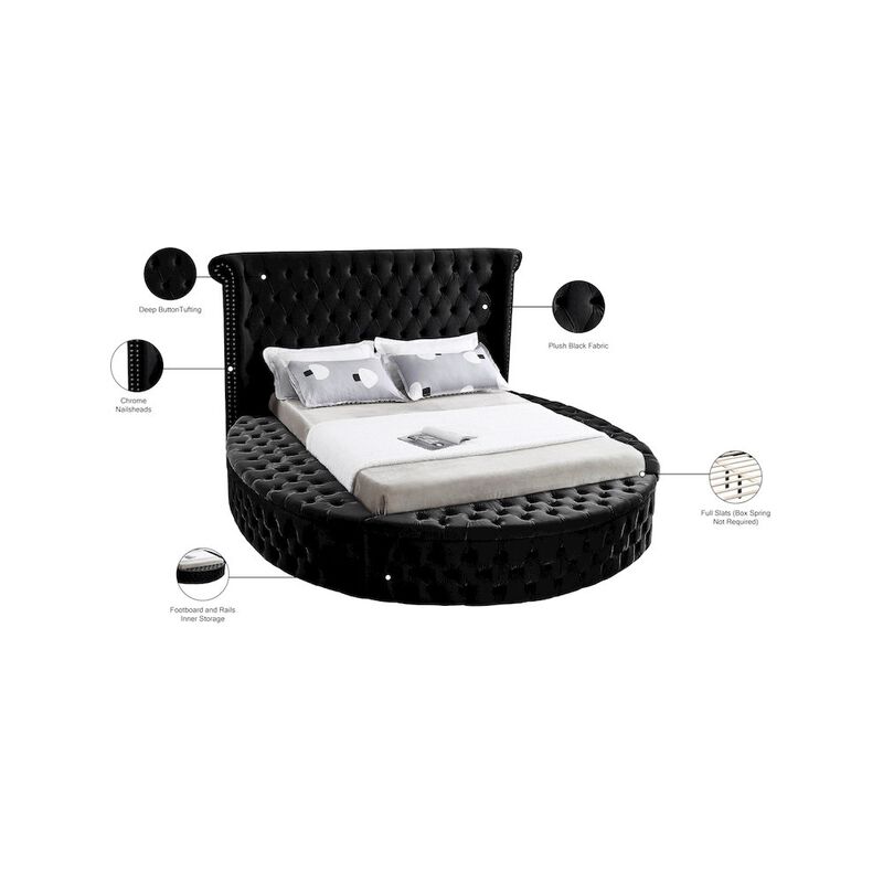 Meridian Furniture Luxus Black Velvet Queen Bed