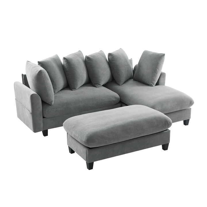 Merax Sectional Sofa L-shaped Sofa Upholstered Sectional Sofa with Ample Storage Space