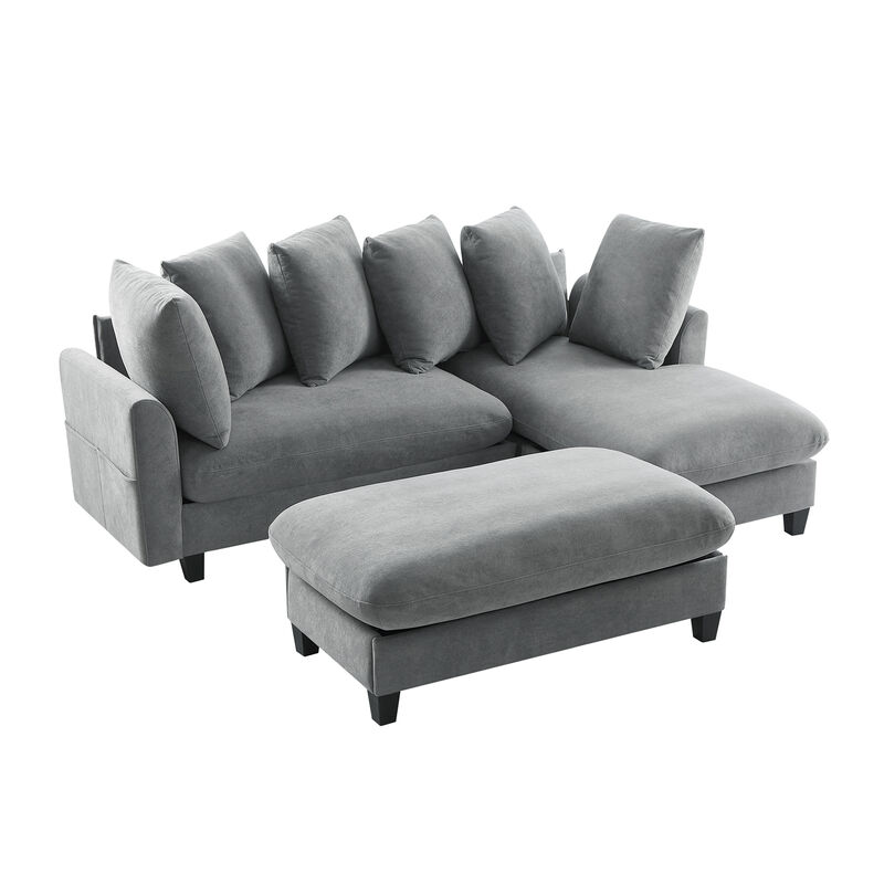 Merax Sectional Sofa L-shaped Sofa Upholstered Sectional Sofa with Ample Storage Space