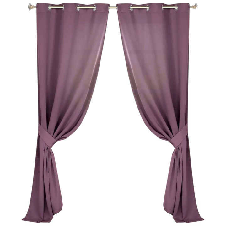 Set of 2 Classic Modern Room Darkening Blackout Curtains